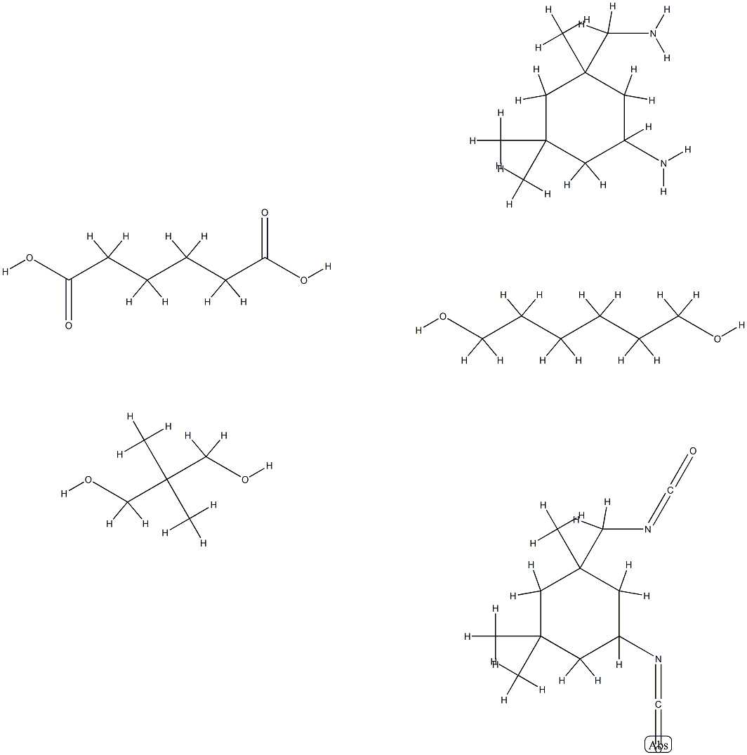 Hexanedioic acid, polymer with 5-amino-1,3,3-trimethylcyclohexanemethanamine, 2,2-dimethyl-1,3-propanediol, 1,6-hexanediol and 5-isocyanato-1-(isocyanatomethyl)-1,3,3-trimethylcyclohexane Struktur