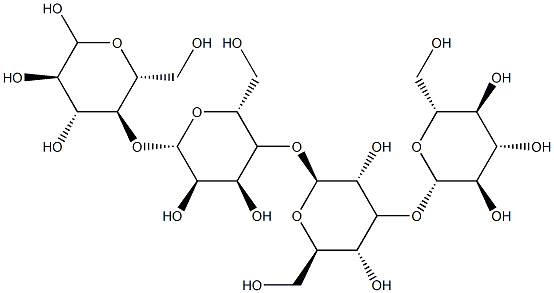 O-beta-D-Glucopyranosyl-(1-3)-O-beta-D-glucopyranosyl-(1-4)-O-beta-D-glucopyranosyl-(1-4)-D-glucose Struktur