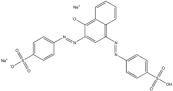 4,4'-[(4-ヒドロキシ-1,3-ナフタレンジイル)ビス(アゾ)]ビス[ベンゼンスルホン酸ナトリウム] 化学構造式