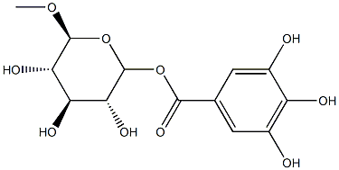β-D-グルコピラノース1-(3,4,5-トリヒドロキシベンゾアート) 化学構造式