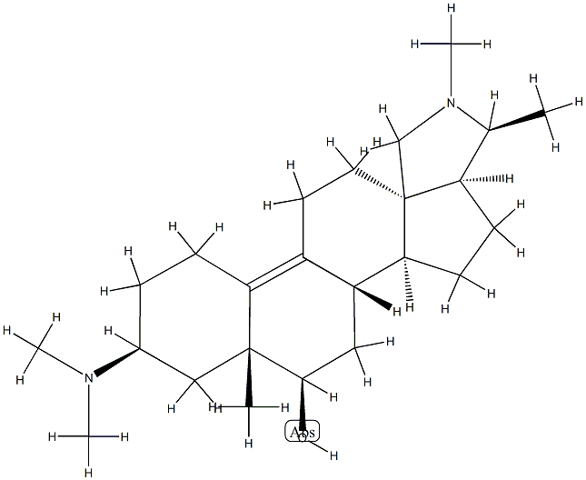3β-(Dimethylamino)-5-methyl-19-nor-5β-conanin-9-en-6β-ol Struktur