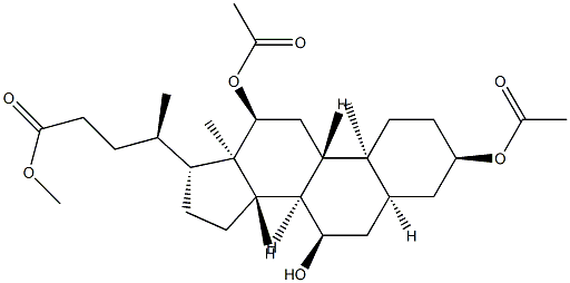 3α,12α-Diacetoxy-7α-hydroxy-5β-cholan-24-oic acid methyl ester 结构式