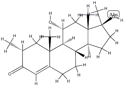 (2R,8S,9S,10R,11R,13S,14S,17S)-11,17-dihydroxy-2,10,13,17-tetramethyl- 2,6,7,8,9,11,12,14,15,16-decahydro-1H-cyclopenta[a]phenanthren-3-one 结构式