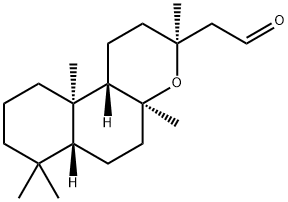 (3S,6aβ,10bβ)-ドデカヒドロ-3,4aα,7,7,10aα-ペンタメチル-1H-ナフト[2,1-b]ピラン-3β-アセトアルデヒド 化学構造式