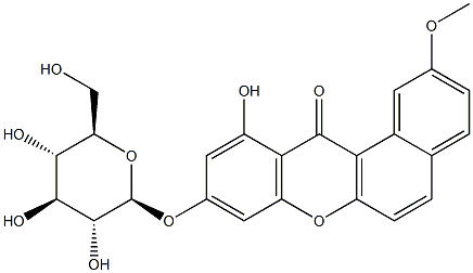 9-(β-D-Glucopyranosyloxy)-11-hydroxy-2-methoxy-12H-benzo[a]xanthen-12-one Structure