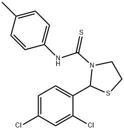 3-Thiazolidinecarbothioamide,2-(2,4-dichlorophenyl)-N-(4-methylphenyl)-(9CI),590377-86-9,结构式