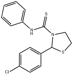 3-Thiazolidinecarbothioamide,2-(4-chlorophenyl)-N-phenyl-(9CI),590378-86-2,结构式