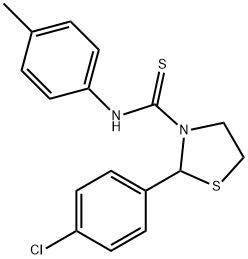 3-Thiazolidinecarbothioamide,2-(4-chlorophenyl)-N-(4-methylphenyl)-(9CI),590378-90-8,结构式