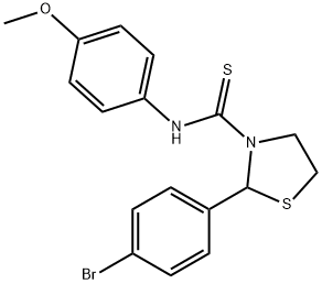 3-Thiazolidinecarbothioamide,2-(4-bromophenyl)-N-(4-methoxyphenyl)-(9CI),590378-92-0,结构式