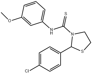 3-Thiazolidinecarbothioamide,2-(4-chlorophenyl)-N-(3-methoxyphenyl)-(9CI),590378-96-4,结构式