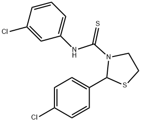 3-Thiazolidinecarbothioamide,N-(3-chlorophenyl)-2-(4-chlorophenyl)-(9CI),590378-97-5,结构式