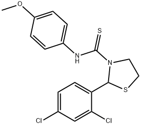 3-Thiazolidinecarbothioamide,2-(2,4-dichlorophenyl)-N-(4-methoxyphenyl)-(9CI),590379-12-7,结构式