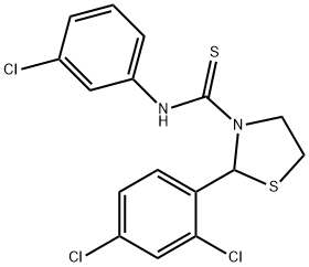 3-Thiazolidinecarbothioamide,N-(3-chlorophenyl)-2-(2,4-dichlorophenyl)-(9CI),590379-24-1,结构式