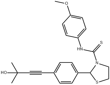3-Thiazolidinecarbothioamide,2-[4-(3-hydroxy-3-methyl-1-butynyl)phenyl]-N-(4-methoxyphenyl)-(9CI),590379-26-3,结构式
