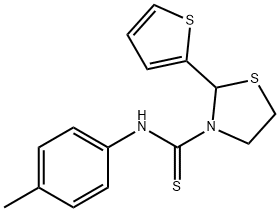 3-Thiazolidinecarbothioamide,N-(4-methylphenyl)-2-(2-thienyl)-(9CI),590379-64-9,结构式