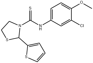 3-Thiazolidinecarbothioamide,N-(3-chloro-4-methoxyphenyl)-2-(2-thienyl)-(9CI),590379-65-0,结构式
