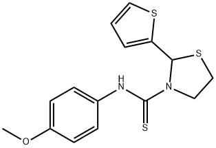3-Thiazolidinecarbothioamide,N-(4-methoxyphenyl)-2-(2-thienyl)-(9CI),590379-85-4,结构式