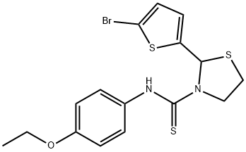 3-Thiazolidinecarbothioamide,2-(5-bromo-2-thienyl)-N-(4-ethoxyphenyl)-(9CI),590379-99-0,结构式