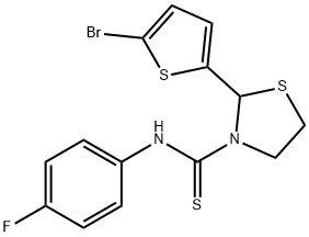 3-Thiazolidinecarbothioamide,2-(5-bromo-2-thienyl)-N-(4-fluorophenyl)-(9CI),590380-01-1,结构式