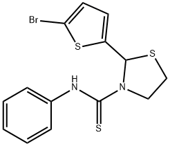 3-Thiazolidinecarbothioamide,2-(5-bromo-2-thienyl)-N-phenyl-(9CI),590380-33-9,结构式