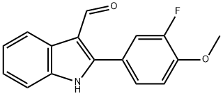 1H-Indole-3-carboxaldehyde,2-(3-fluoro-4-methoxyphenyl)-(9CI),590391-04-1,结构式