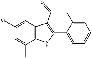 1H-Indole-3-carboxaldehyde,5-chloro-7-methyl-2-(2-methylphenyl)-(9CI) Structure