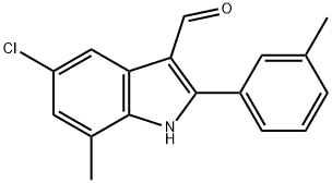 1H-Indole-3-carboxaldehyde,5-chloro-7-methyl-2-(3-methylphenyl)-(9CI),590391-16-5,结构式