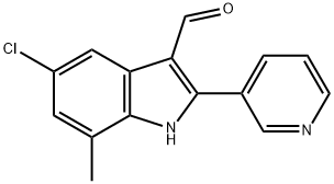 1H-Indole-3-carboxaldehyde,5-chloro-7-methyl-2-(3-pyridinyl)-(9CI),590391-29-0,结构式