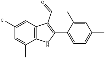 1H-Indole-3-carboxaldehyde,5-chloro-2-(2,4-dimethylphenyl)-7-methyl-(9CI) Structure