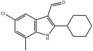 1H-Indole-3-carboxaldehyde,5-chloro-2-cyclohexyl-7-methyl-(9CI),590391-54-1,结构式