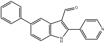 1H-Indole-3-carboxaldehyde,5-phenyl-2-(4-pyridinyl)-(9CI) Structure