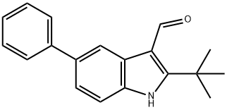 1H-Indole-3-carboxaldehyde,2-(1,1-dimethylethyl)-5-phenyl-(9CI),590392-05-5,结构式