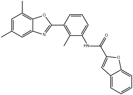 2-Benzofurancarboxamide,N-[3-(5,7-dimethyl-2-benzoxazolyl)-2-methylphenyl]-(9CI),590395-87-2,结构式