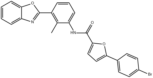 2-Furancarboxamide,N-[3-(2-benzoxazolyl)-2-methylphenyl]-5-(4-bromophenyl)-(9CI),590396-02-4,结构式
