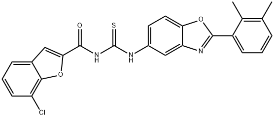 2-Benzofurancarboxamide,7-chloro-N-[[[2-(2,3-dimethylphenyl)-5-benzoxazolyl]amino]thioxomethyl]-(9CI) Struktur