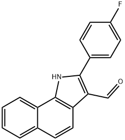 1H-Benz[g]indole-3-carboxaldehyde,2-(4-fluorophenyl)-(9CI) Struktur