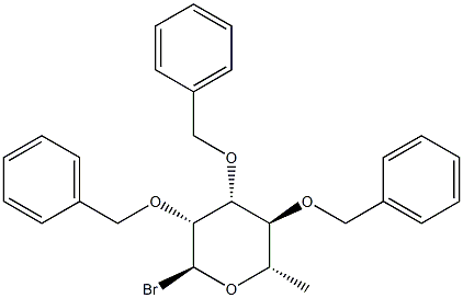 6-Deoxy-2-O,3-O,4-O-tribenzyl-α-L-mannopyranosyl bromide Structure