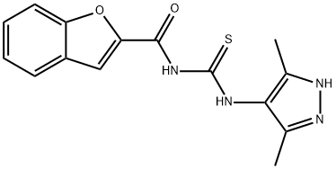 2-Benzofurancarboxamide,N-[[(3,5-dimethyl-1H-pyrazol-4-yl)amino]thioxomethyl]-(9CI),591213-60-4,结构式