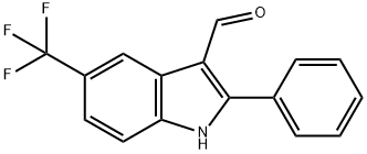 1H-Indole-3-carboxaldehyde,2-phenyl-5-(trifluoromethyl)-(9CI) 结构式