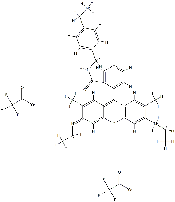 N-[4-(AMINOMETHYL)BENZYL]RHODAMINE 6G-AMIDE BIS(TRIFLUOROACETATE) Struktur