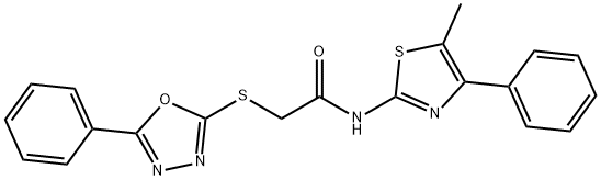 N-(5-methyl-4-phenyl-1,3-thiazol-2-yl)-2-[(5-phenyl-1,3,4-oxadiazol-2-yl)sulfanyl]acetamide Struktur
