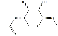 ba-L-Ribopyranoside, methyl 4-thio-, 4-acetate (9CI) Struktur