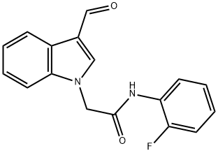 1H-Indole-1-acetamide,N-(2-fluorophenyl)-3-formyl-(9CI) Struktur