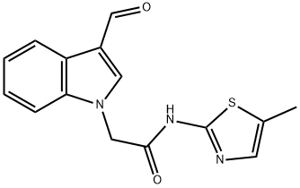 1H-Indole-1-acetamide,3-formyl-N-(5-methyl-2-thiazolyl)-(9CI) Struktur