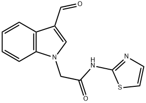1H-Indole-1-acetamide,3-formyl-N-2-thiazolyl-(9CI) Structure
