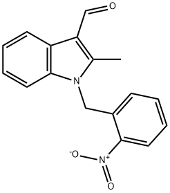 1H-Indole-3-carboxaldehyde,2-methyl-1-[(2-nitrophenyl)methyl]-(9CI) Structure