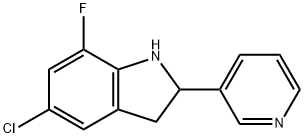 1H-Indole,5-chloro-7-fluoro-2,3-dihydro-2-(3-pyridinyl)-(9CI) Struktur