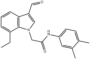 1H-Indole-1-acetamide,N-(3,4-dimethylphenyl)-7-ethyl-3-formyl-(9CI) Structure