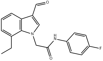 1H-Indole-1-acetamide,7-ethyl-N-(4-fluorophenyl)-3-formyl-(9CI) Structure