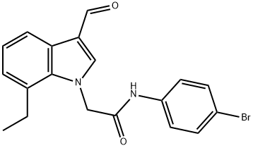1H-Indole-1-acetamide,N-(4-bromophenyl)-7-ethyl-3-formyl-(9CI) Structure